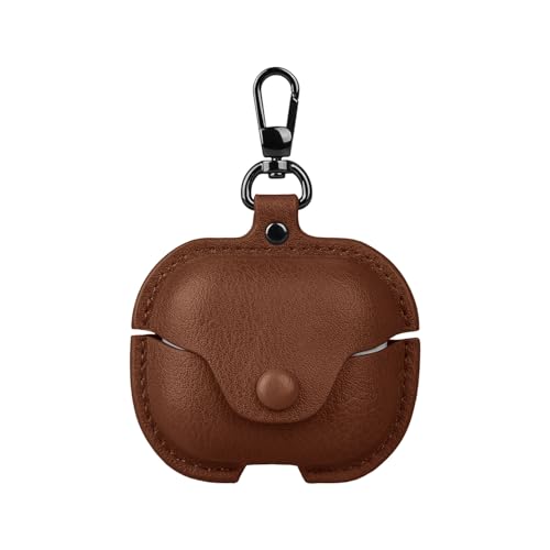 Allytechgroup for AirPods Pro 2 Case Cover 2022, Premium PU Leather Cover Anti-Scratch Dustproof Protective Case with Keychain for Apple AirPods Pro 2nd Generation,Brown