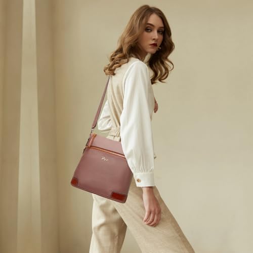 Image of BOYATU Leather Crossbody Bag for Women: Designer Shoulder Purse for Travel - Trendy Genuine Leather Handbag for Everyday