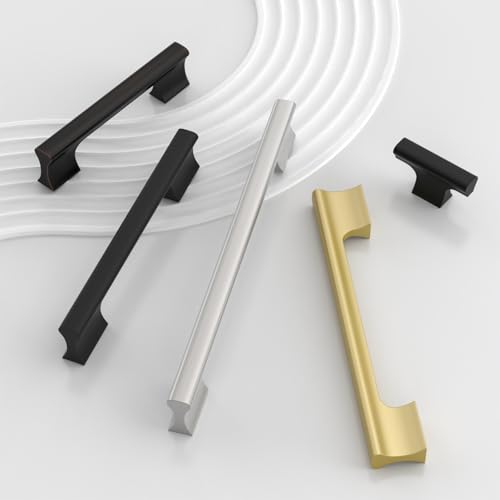 KNOKLOCK 10 Pack 6.3 Inch(160mm) Kitchen Cabinet Handles Brushed Satin Nickel Cabinet Pulls Kitchen Cabinet Hardware Drawer Pulls for Cupboard Wardrobe by KNOKLOCK - Used condition - Image 6