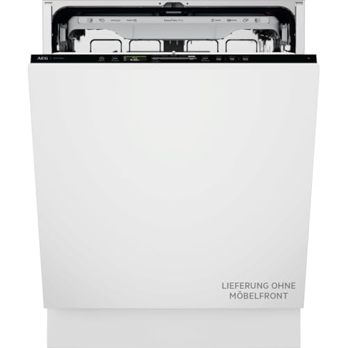 Vollintegrierter AEG 9000 Geschirrspüler, 60cm, smarte WiFi Spülmaschine, multifunktionale Körbe für Backbleche, Wein- & Biergläser, 35 dB mit SuperSilent, A-10%, TimeOnFloor, Innenlicht, GI9210X2CT