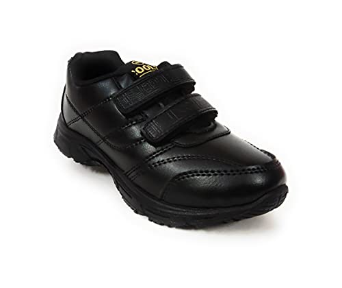 Image of Coolz Unisex Black Formal Uniform School Shoes for Boys and Girls Prime Vel