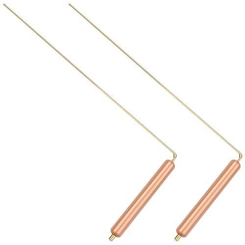 QWORK® Baguettes de sourcier en laiton, pour géobiologie, radiesthésie, travail énergétique, divinatoire