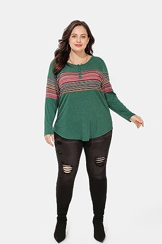 RITERA Womens Plus Size Top Long Sleeve Henley Shirt Fall Casual Pullover XL-5XL4