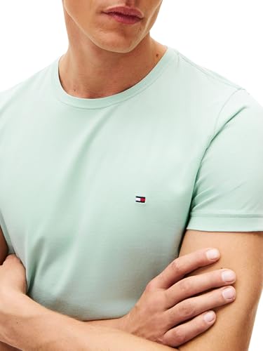 Tommy Hilfiger Herren Stretch Slim Fit Tee Mw0mw10800 S/S T-Shirt, Green (Crushed Mint), M – Ansicht 4