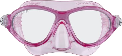Cressi Moon Kid Mask - Schnorchelmaske für Kinder, Transluzent Rosa/Weiß,...