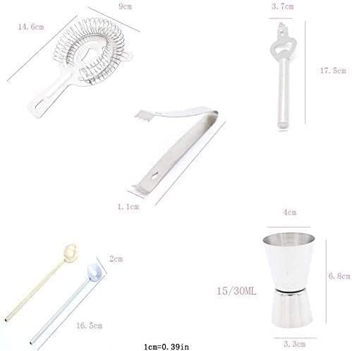 Miniatura 3 de ONOTEC Juego de coctelera de camarero, juego de bar con soporte de bambú, 7 piezas, herramientas de barman de 18 onzas, coctelera profesional de
