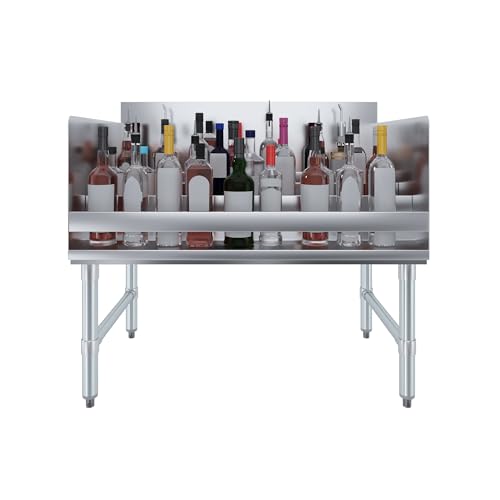 Image of AmGood 22.5 in. x 36 in. x 33 in. Stainless Steel Four-Tier Liquor Display Rack