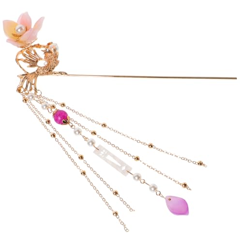 Épingle à cheveux chinoise romantique avec perles et pompon