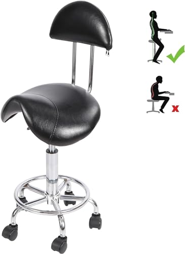Redcamp Taburete Giratorio Con Soporte Para La Espalda, Silla Giratoria Ergonómica Hidráulica Ajustable Para Dentistas, Spa, Salón De Masaje, Peluquería, Color Negro Redcamp Taburete Giratorio Con Soporte Para La Espalda, Silla Giratoria Ergonómica Hidráulica Ajustable Para Dentistas, Spa, Salón De Masaje, Peluquería, Color Negro