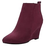 Aicciaizzi Mujer Moda Tacon De Cuna Botines Puntiagudo Crema