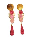 Pendientes flamencos - pendientes de flamenca. (Fucsia)