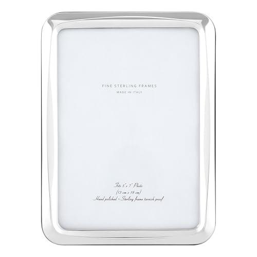 Sterling Silver Picture Frames - Handmade in Italy, Tarnish-free, 5x7