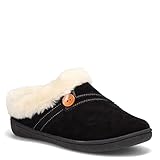 Clarks Womens Kimberly Suede Clog Slipper With Faux Fur Lining