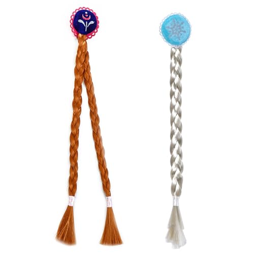 Tatibana 2 PCS Braided Wigs Hair Clip for Kids 21.6 Inch Braid Extensions