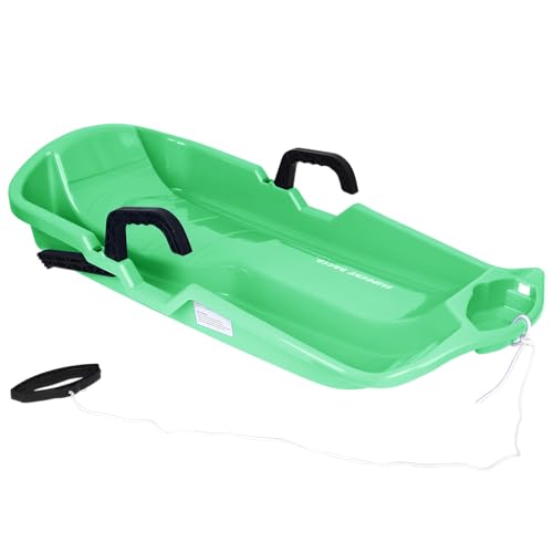 Slippery Racer Downhill Thunder Kids Snow Sled, Green