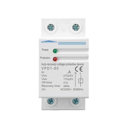 Relé de sobretensión 40A 230V con reconexión automática para riel DIN
