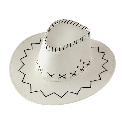 Generisch Chapeau de cowboy en daim synthétique pour enfants, pour soirées à thème, déguisements et costumes d'Halloween (Beige2, taille unique)