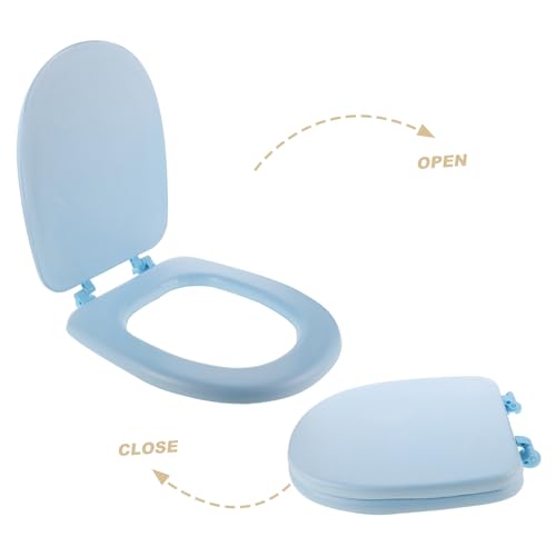 Couvercle confortable bleu clair et siège de toilette standard en mousse - 5
