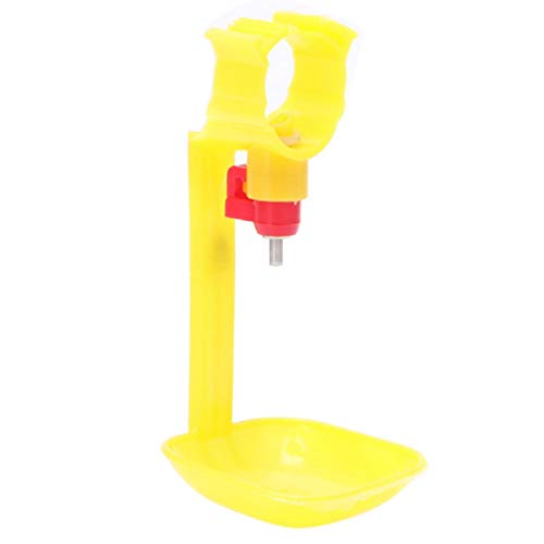 lpyfgtp Poultry Chicken Duck Bird Hanging Drinking Water Nipple Drinker Feeder With Cup-Yellow