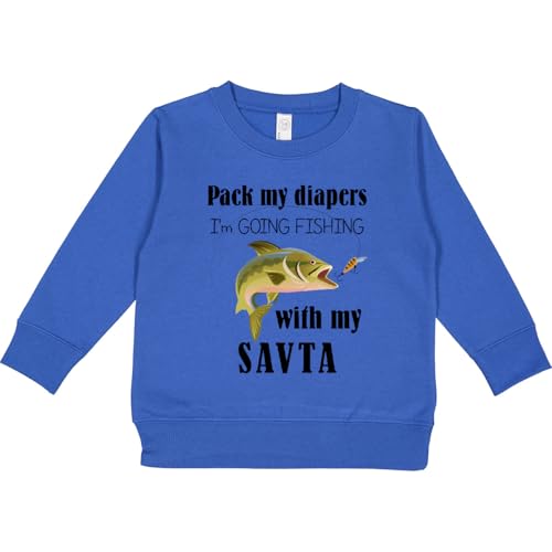 inktastic Pack My Diapers I Am Going Fishing with Savta Toddler Sweatshirt 7 Royal 4259e