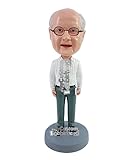 Custom Bobblehead Good Old Fella Holding a Book on The Side Wearing a Shirt and Shoes - Leisure & Ca