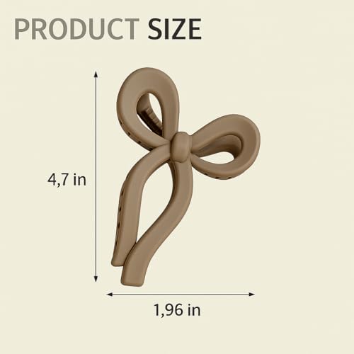 Image of Elayna Hair Claw Clips for Women & Girls 4pcs Butterfly Hair Clips Cute Large Crab Ponytail Accessories Nonslip Strong Hold Neutral Matte