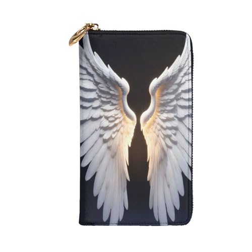 Angel Wing Print Cash Wallet Women Men,Leather Coin Purse Credit Card Holder,Organizer Zipper Wallet2