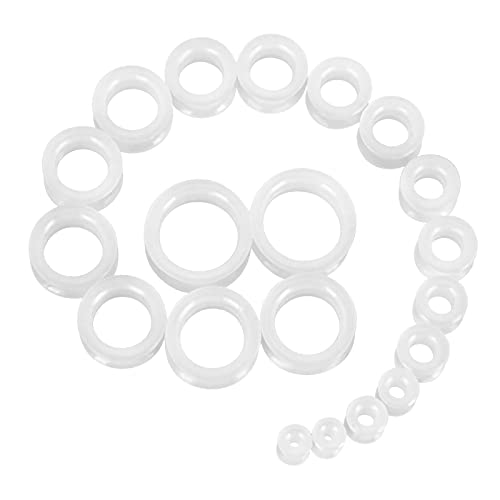 Longbeauty 20pcs Tunnels Kit 2G-1" Silicone Ear Gauges Stretching Kit