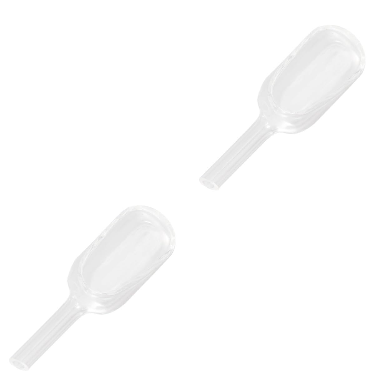 Alipis 2pcs Glass Weighing Spoon Scale Measuring Scoop Laboratory Weighing Holder Portion Control Spoon