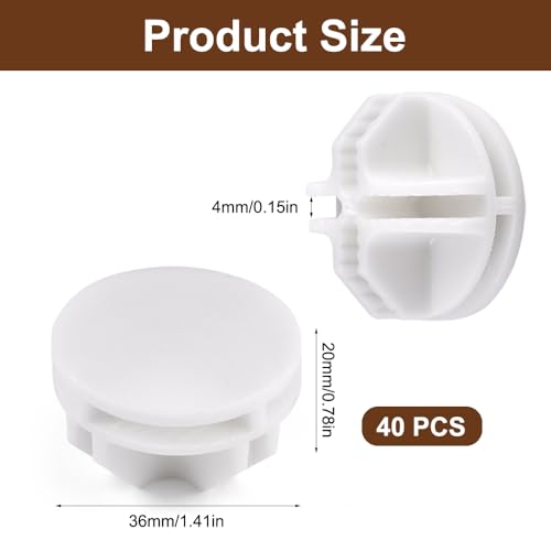 40 Stück Verbindungsstücke für Steckregalsystem, Weiß Plastikverbindungsstück, Robust Rund Verbinder für Steckregalsysteme, Verbinder Steckregal, Cube Connectors für DIY Regalsystem, Würfelregal