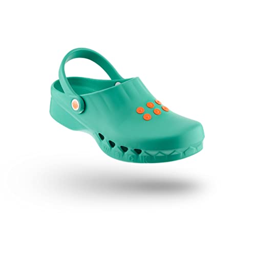 WOCK Nube sin Plantilla, Zueco Sanitario de Trabajo para Mujer e Hombre Antiestático, Lavable e Transpirable - Proporciona un excelente Agarre