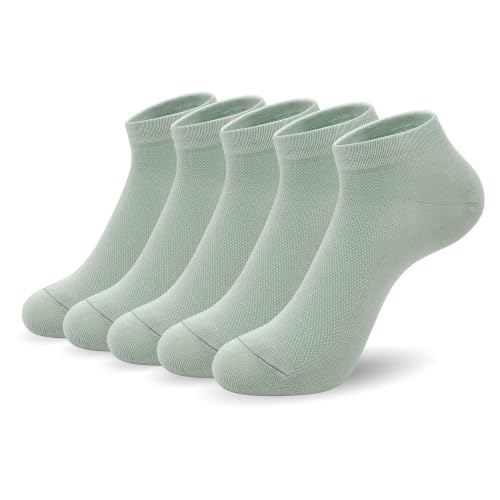 Image of SERISIMPLE Thin Ankle Socks for Women Viscose Bamboo Mesh Breathable Lightweight Low Cut Socks Cool Casual Comfort 5 Pairs