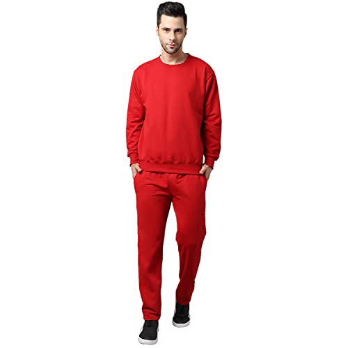 Image of Mack Jonney Fleece Solid Tracksuit Co-ord Set for Men (Pack of 2)-SW RN MLG MRN LOWER MLG MRN 04-P