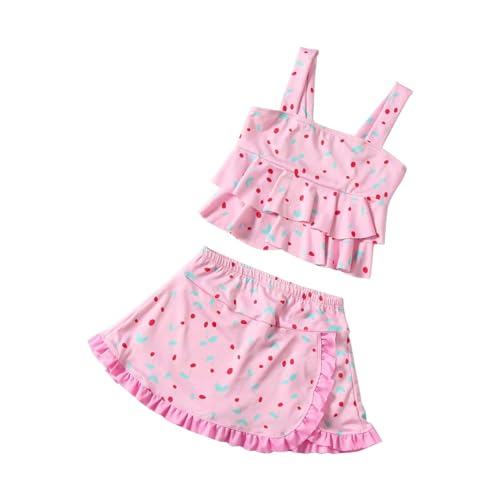 Moonker Bathing Suit 5t Girls Bikini 2 Piece Swimsuit Sets Bowknot Heart Print Cute Swimwear Knee Length Swim
