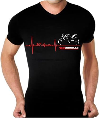 T-Shirt Maglia per Moto Mv Agusta Brutale Battito Cuore T Shirt Maglietta Male Harajuku Top Fitness Mens