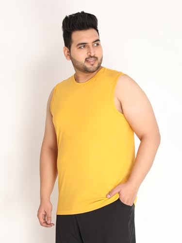 Image of CHKOKKO Men Cotton Regular Fit Tank Tops Sleeveless T-Shirt Gym Wear Vest Solid Stylish Round Neck Running Sando For Sports Workout Fitness & Casual Or Beach Wear