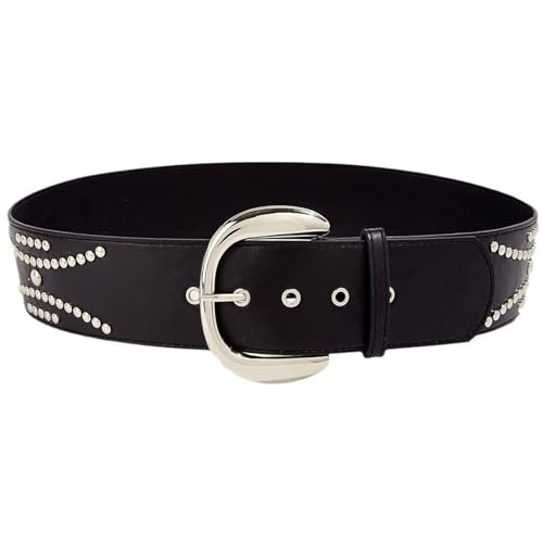 Ceinture cloutée en cuir PU de haute qualité et boucle unique