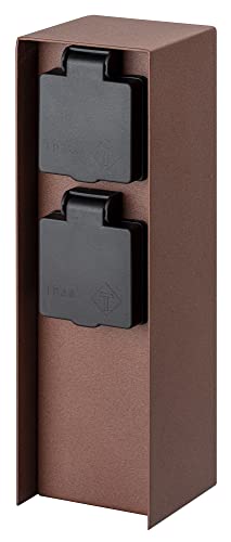 Novatool 1x Steckdosenverteiler I 2 Fach I Rost-Optik Edelstahl I Eckig I...