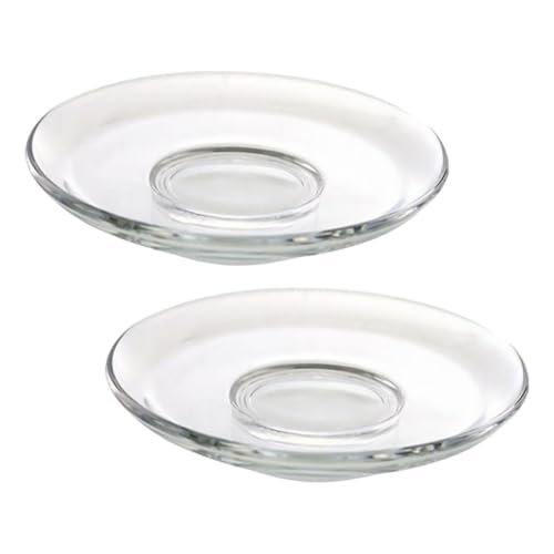 Hemobllo 2pcs Small Glass Teacup Saucers Transparent Coasters for Tea Snacks and Desserts Versatile Mat to Protect Surfaces From Heat and Water