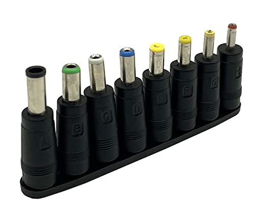 Dafensoy 8-in-1 Universal 5.5mm x 2.1mm Female Power Supply Adapter Kit, Compatible with Notebook Computers, Tablets, Routers, etc.