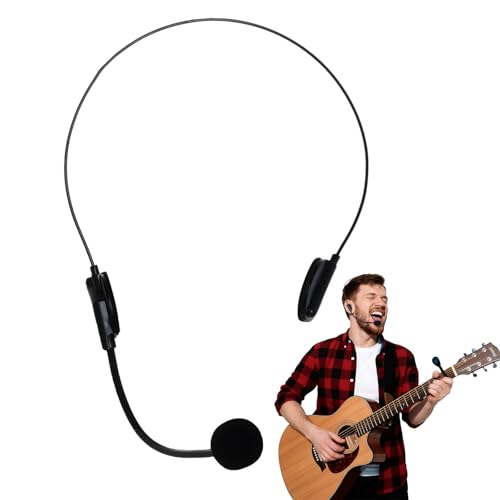Hmxpls Fake Costume Microphone Headset Rockstar Costume Accessories Rock Star Singer Costume Headset Prop Mic Headphones for Halloween Cosplay Music Party