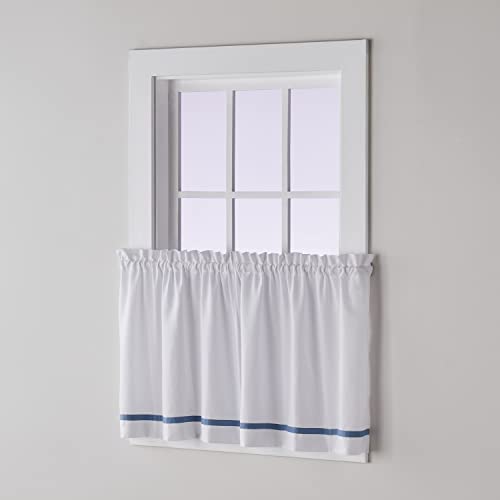 Skl Home By Saturday Knight Ltd. Kate Tier Curtain Pair, Blue, 57 Inches X 24 Inches #TOP1