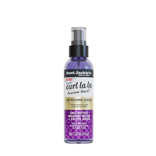 Aunt Jackies Curls & Coils Curl La La Bounce Back Refreshing Serum 4 fl oz - Triple Moisture to Revitalize Curls and Fight Frizz