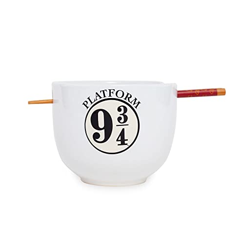 Harry Potter Platform 9 3/4 - Juego de vajilla de cerámica japonesa | Incluye cuenco de fideos ramen de 20 onzas y palillos de madera Harry Potter Platform 9 3/4 - Juego de vajilla de cerámica japonesa | Incluye cuenco de fideos ramen de 20 onzas y palillos de madera