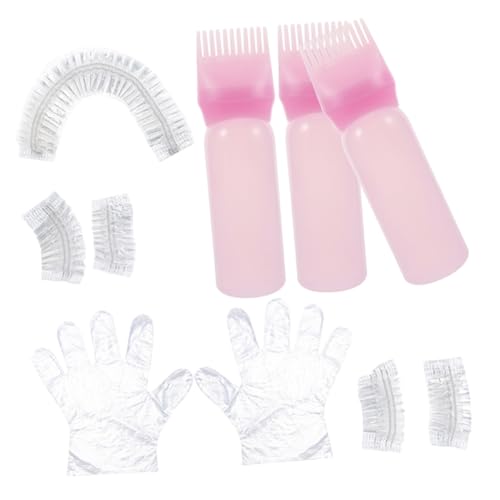 ULTECHNOVO Kit de Teñido de Cabello Portátil Rosa con Botellas de Aceite Guantes Gorro y Orejeras para Salón y Uso Doméstico Herramientas Duraderas para Aplicar y Aclarar el Tinte Fácil y