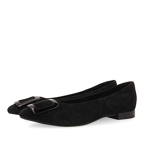 Ballerines Gioseppo en Peau et Boucle Vernie l'Artisanat pour Femme