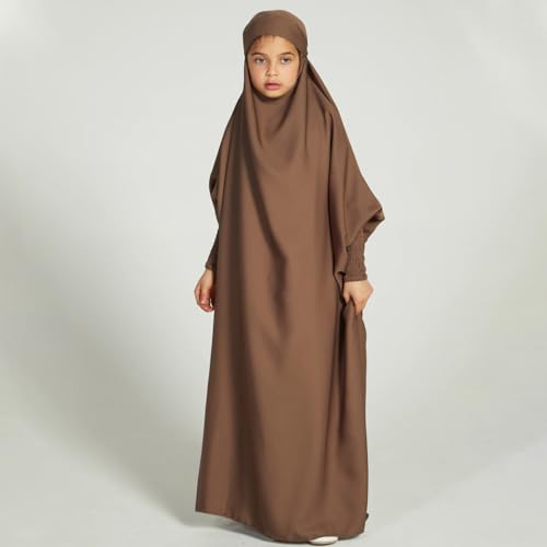 Abaya for Girls Kids Muslim Dress Full Cover Hijab Dress Dubai Islamic Long Sleeve Traditional Prayer Clothes Kid Robe2
