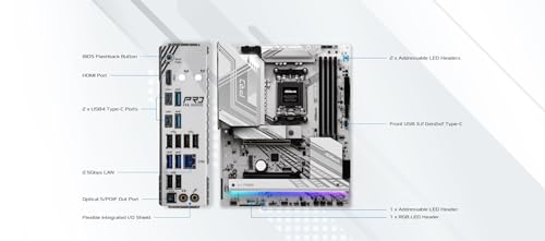 ASRock X870 Pro RS AMD Ryzen Socket AM5 ATX Motherboard DDR5 DIMMs 8000 MHz 256 GB PCIe Gen5 SATA3 6.0 Gb/s - Image 6