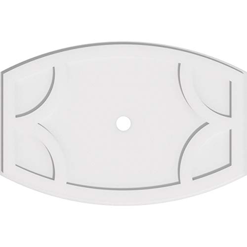 Image of Ekena Millwork CMP34X22KY-02000 Kailey Architectural Grade PVC Contemporary Urethane Ceiling Medallions 34 inchW x 22 5 /8 inchH x 2 inchID x 18 1 /4 inchC x 1 inchP