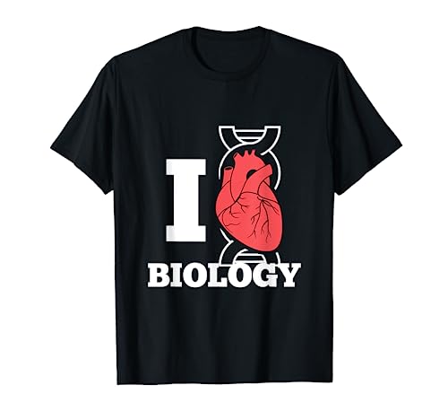 I Love Biology Heart Biology Science Funny Gift Maglietta